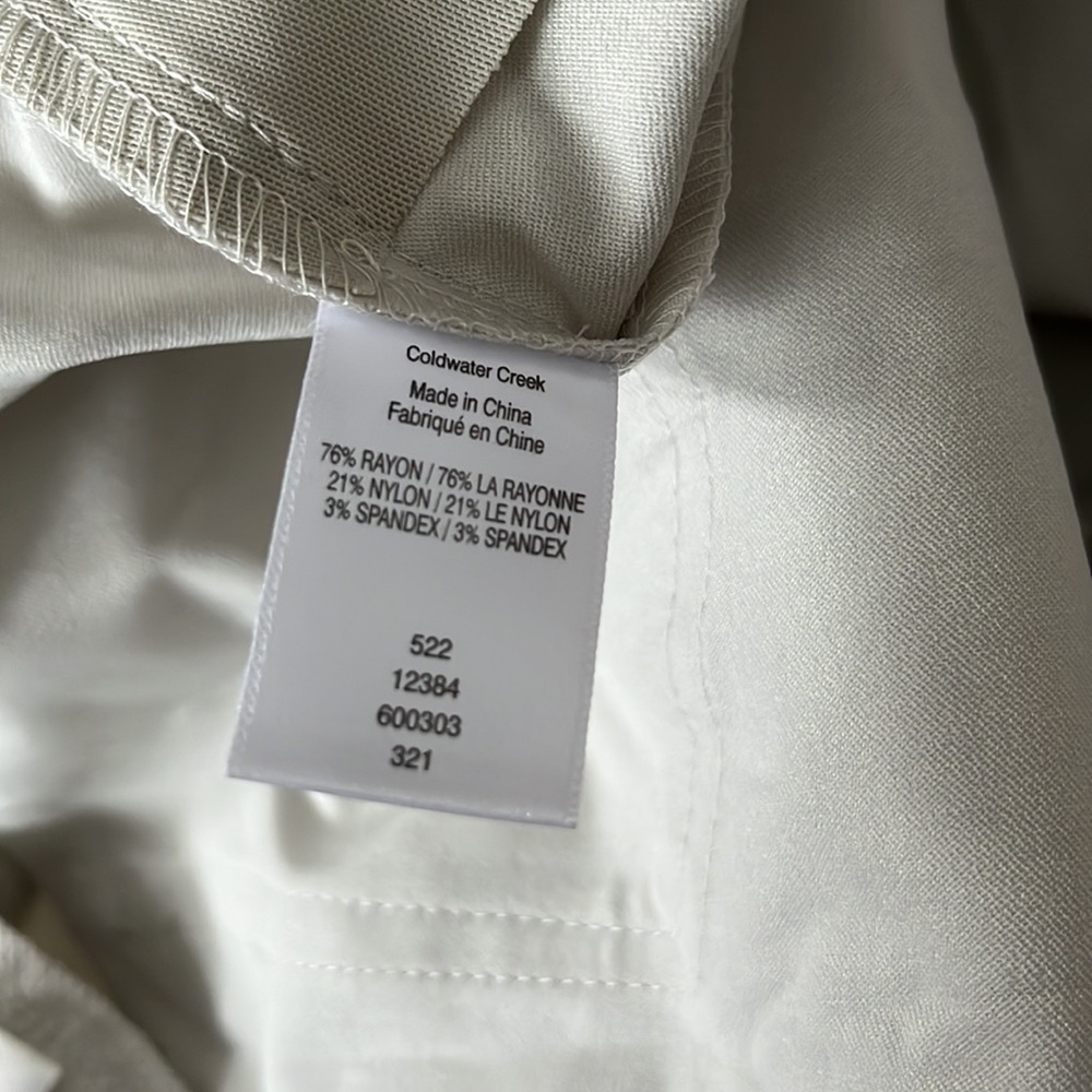 COLDWATER CREEK ShapeMe Pants Pull-On Anywear in Ivory size 16 - Picture 12 of 14
